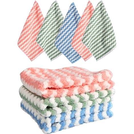 Paño de limpieza de microfibra, paños de microfibra multifuncionales, juego de 5 paños de limpieza (1/5)