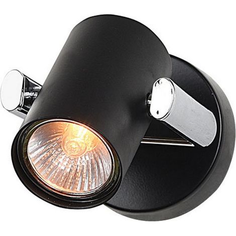 Applique Murale Intérieure ZAMBELIS D80 Pour Ampoule LED GU10 Noir Mat FS (1/2)