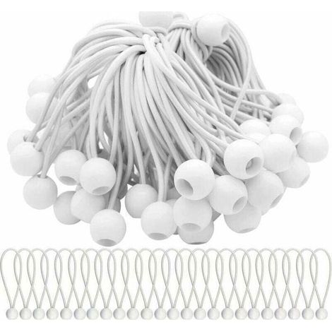 Lot de 75 Cordons Élastiques avec Boules Sandow - Idéal pour Attacher Chapiteaux, Tentes, Bannières et Bâches (1/5)