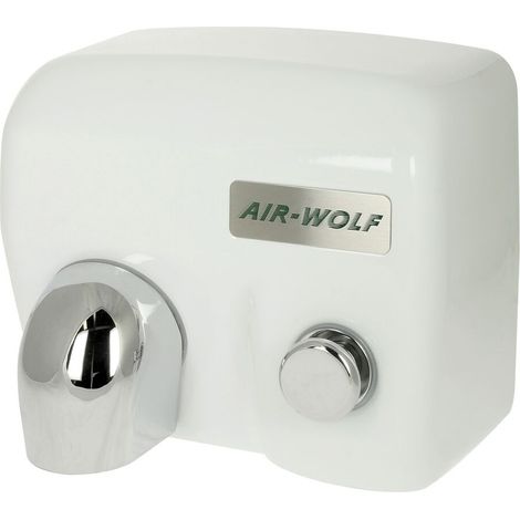 Sèche-mains à air chaud bouton poussoir blanc
