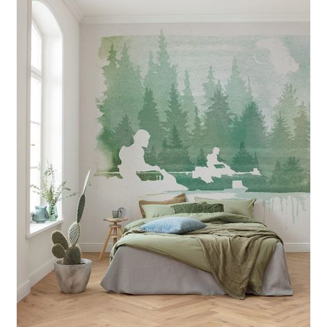 Komar Carta da parati fotografica in tessuto non tessuto, Star Wars Endor Speeders, 350 x 280 cm (larghezza x altezza), Speedbike, ribelli, cameretta dei bambini, IADX7-006, Fantasia Multicolore (1/5)