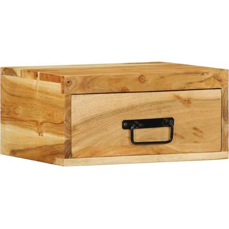 Maison Exclusive - Comodino a Parete in Legno Massello di Acacia (1/5)
