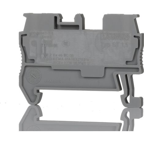Bloc de jonction de traversée Phoenix Contact ST 1.5, 0.08 1.5mm², Fixation à ressort, Gris ( Prix pour Paquet de 5 )