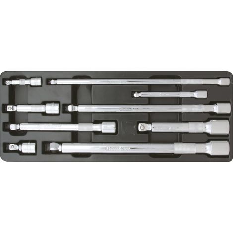KS TOOLS 1/4"+3/8"+1/2" CHROMEplus Juego de extensiones basculantes 9pzs. - 918.0009 (1/4)
