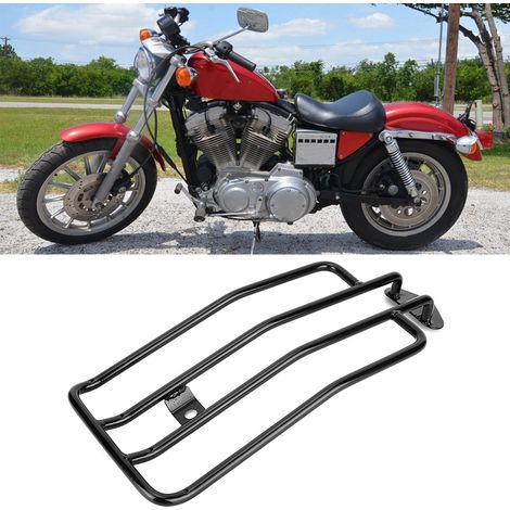 Porte-bagages arrière rétro pour moto, accessoire compatible avec XL883/1200 X48, noir. (1/4)