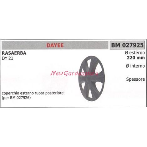 Cubre rueda cortacésped DAYEE DY 21 027925