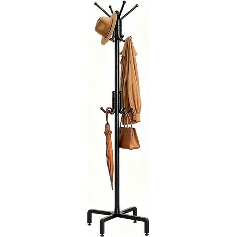 Appendiabiti indipendente, adatto a vari spazi come ingressi, corridoi, camere da letto e uffici. Appendiabiti e appendicappelli in metallo, adatti a cappotti (1/2)