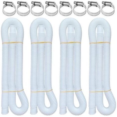 Poolschläuche für den Bodenanschluss, 4er-Pack, 1,25 Zoll x 59 Zoll (3,2 x 150 cm), kompatibel mit den Intex-Filterpumpen 607 und 637, mit 8 Metallschlauchschellen. (1/5)