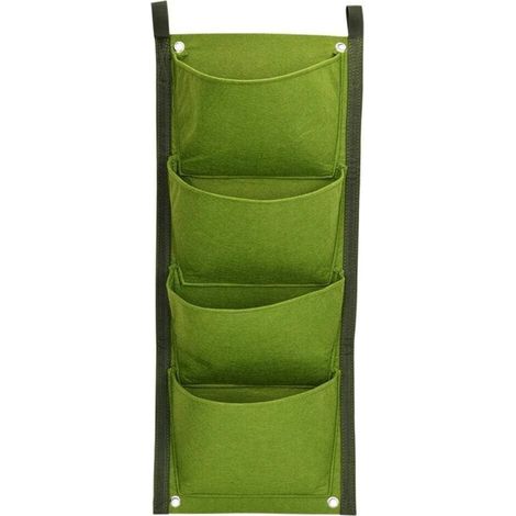 Sac à Plantes Mural, 4 Poches Sacs de Plantation Murale, Sac de Plantation Vertical, Poche Mur Vegetal, Jardin Vertical Exterieur pour Balcon, Extérieur, Jardin, Cour