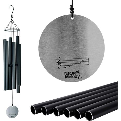 Nature's Melody Aureole Tunes, Campanello a Vento ca. 28" / 71 cm Nero (1/4)