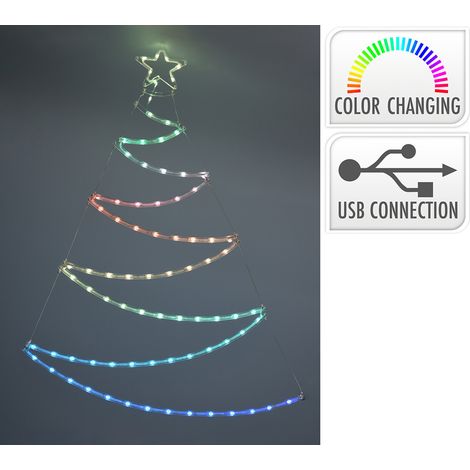 Decorazione Natale edm Albero LED RGB 66x87 cm USB