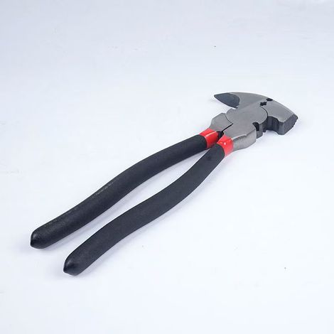 Pince à clôture multifonction avec tête de marteau, mâchoires antidérapantes, outil pour grillage, fil de fer et travaux de jardin (1/4)