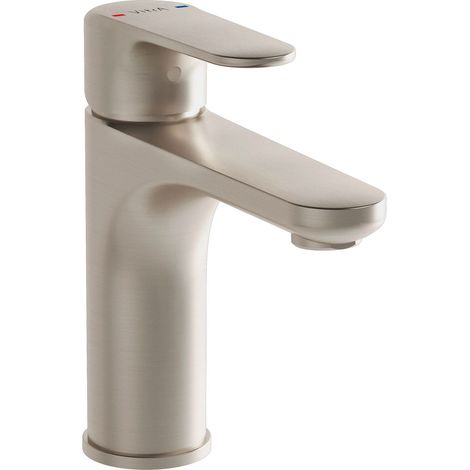 Vitra Root Round Basin Mixer Tap - Brushed Nickel (1/4)