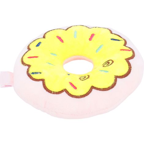 Quietschendes Hundespielzeug, bissfestes, plüschiges, donutförmiges Spielzeug, weich und flauschig, rosa (1/5)