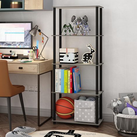 Étagères de Rangement à 5 Niveaux d'assemblage sans Outils, étagère de Rangement Grise, étagère de Rangement Ouverte, pour Organisation et Rangement, Salon, Bureau à Domicile (1/5)