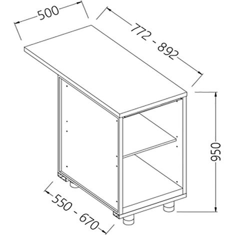 Comptoir neutre - caisse 500x890x950mm - Diamond