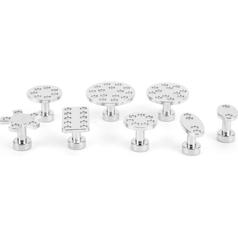 Lot de 8 outils de réparation de carrosserie, pastilles de tirage en alliage d'aluminium pour débosselage auto, kit de maintenance véhicule, accessoires de carrossier. (1/5)