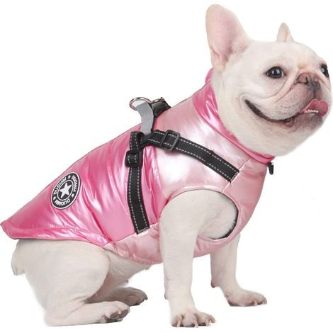 Abrigos para perros y gatos, chaquetas, arnés para la barriga, chaleco de invierno cálido, traje reflectante de algodón, ropa de seguridad impermeable para perros pequeños, medianos y grandes (XXL, ro