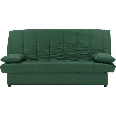 Banquette clic clac 3 places - Tissu 100% coton Vert - Style Contemporain - L 190 x P92 cm - MILA (1/4)
