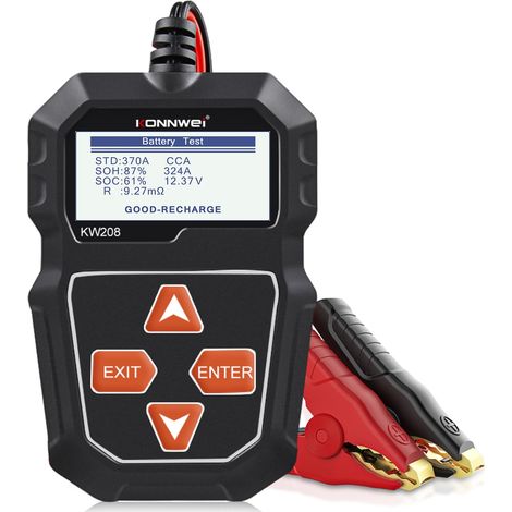 Probador de batería de coche, KW208, analizador de batería, 100-2000 CCA, comprobador de alternador automotriz, comprobador de carga de batería digital de 12 V, comprobador del sistema de arranque y c (1/5)
