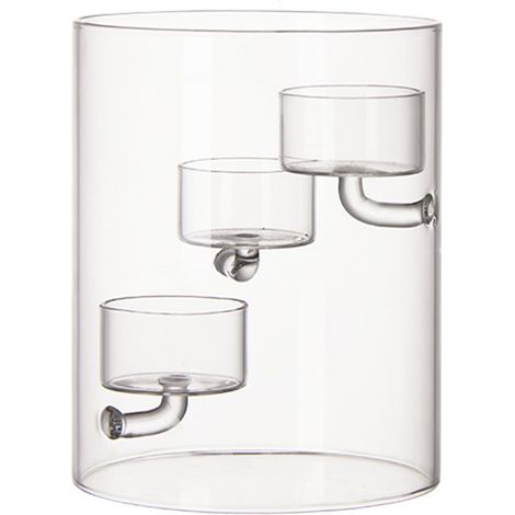 Chandelier À Bougie En Verre - Support À Bougie Cylindrique Européen - Lampe À Huile Anti-vent Pour Décoration De Table De Noël - 1 Pièce (1/5)