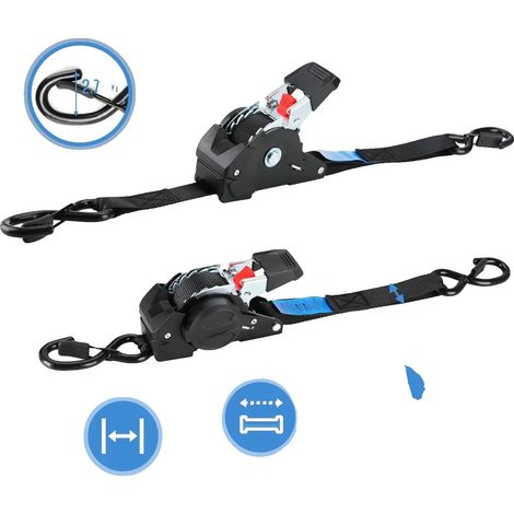 Sangles à cliquet rétractables automatiques, haute résistance à la rupture, matériau durable, Quantité d'unité 2-Pack (1/2)