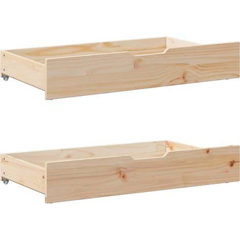 Under-Bed Drawers with Wheels 2 pcs 90x55x17 cm Solid Wood Pine vidaXL