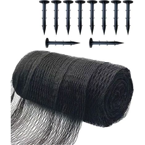 4,5m x 6m Filet pour Bassin à Koï Noir, Couverture en Filet à Mailles Fines - Protège Les Poissons Koï des Oiseaux, des Chats, des Prédateurs, UV - Réutilisable, Piquets Inclus (1/4)