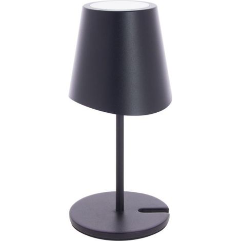 Lampe à poser LED IP44, 250 lumens, rechargeable USB-C, 38cm, CCT & Dimmable, Noir (1/5)