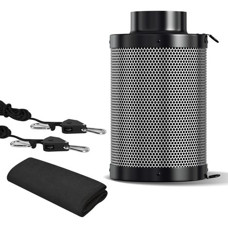 Jiubiaz Filtre à charbon actif 100250mm, filtre carbone anti odeur pour box de culture extracteur gaine avec préfiltre (1/5)