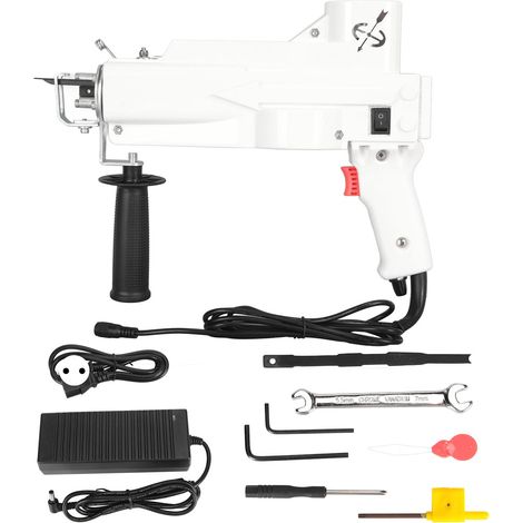 Kit Tufting Pistolet 2-en-1 Machine à Tufter Tapis Moquette Portable Blanche 100-240V Prise UE (1/5)