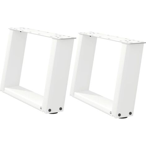 Maison Exclusive - Couchtischbeine U-Form 2 Stk. Weiß 50x(30-31)