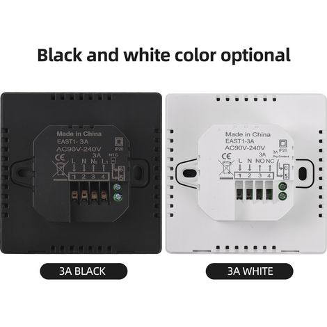 Thermostat intelligent pour chauffe-eau domestique 3A, programmateur de température hebdomadaire, écran LCD, thermostat mural numérique intelligent (1/2)