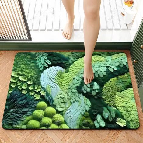 Diatomeenerde-Badematte – Saugstark, schnelltrocknend, rutschfest und maschinenwaschbar – Bodenmatte für Badezimmer, 60 x 90 cm-lsw