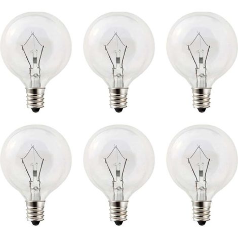 Ampoules Chauffantes pour Bougies 25W G50 E12 Pack de 6. Compatibles avec Lampes d'Aromathérapie (1/5)