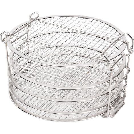 Grille de déshydratation empilable en acier inoxydable avec gants anti-brûlure, compatible avec la friteuse Ninja Foodi (1/5)