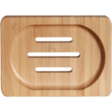 Porte-savon Bois Naturel - Égouttoir Auto-drainant Pour Salle De Bain Et Douche - 12 x 8,5 x 2 cm - 1 Pièce (1/5)