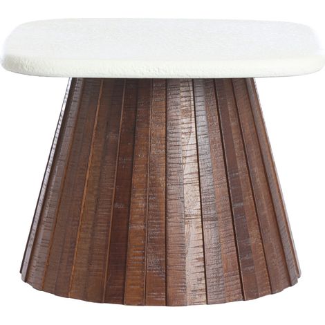 Light & Living Tisch OKATO in Creme mit warmbraunem Untergestell