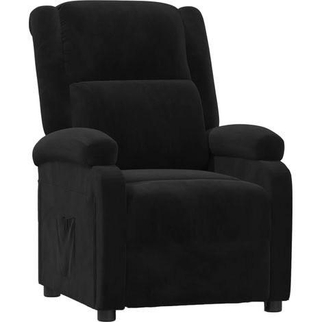 Recliner Chair Black Velvet vidaXL (1/5)