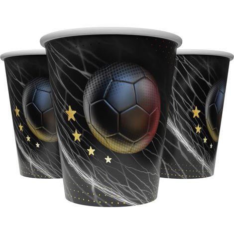 Pappbecher Fußball 4 Sterne bunt 250 ml 8 Stück