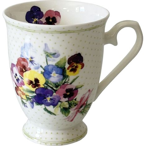 Bouquet de Pensées - Tasse en Porcelaine Fine (1/2)