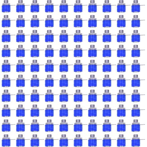 100 pièces 4mm prise banane douille bornier connecteur croisé bleu (1/5)