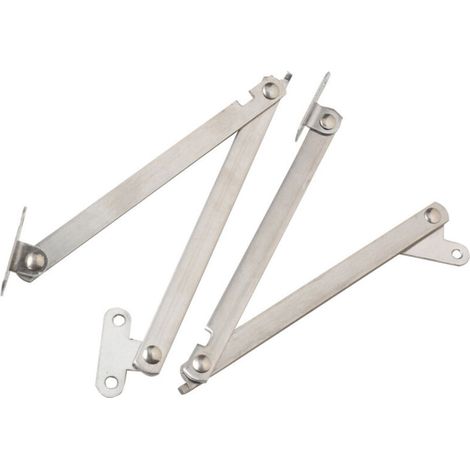 Bardusch - Lot de 2 charnières pliantes entièrement en métal avec blocage, ferrure à rabat à 180°, limiteur d'ouverture de porte, charnières de support de couvercle pour meubles, portes, support de