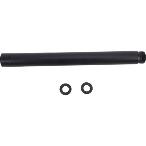 Rallonge de pommeau de douche de 20 cm, bras de douche en acier inoxydable, rallonge de tube de douche ronde noire (1/5)