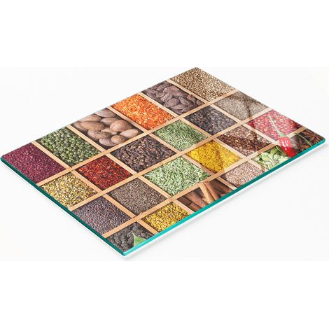 Tabla de cortar decorativa de vidrio templado para especias y hierbas, 80x52 cm (1/5)