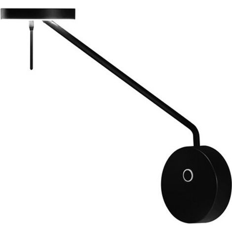 LEDS C4 Invisible Applique murale de lecture Reader Large, noire, LED teintée 10,5 W, température de couleur 2700-3000 K, variateur tactile