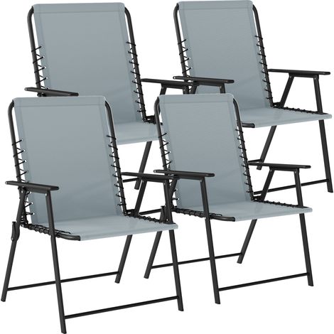 Garden Dining Chairs, Set of 4 Texteline, 66 x 60 x 89 cm, Light Grey (1/5)