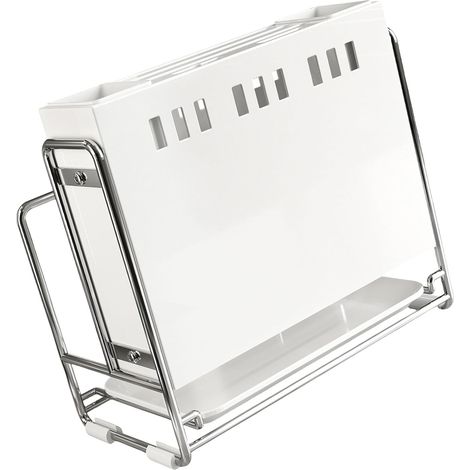 Porte-couteaux et couverts simplifié sans perçage Fixation murale poreuse Support en fer multifonction pour cuisine bien rangée Porte-couteaux professionnel (1/5)