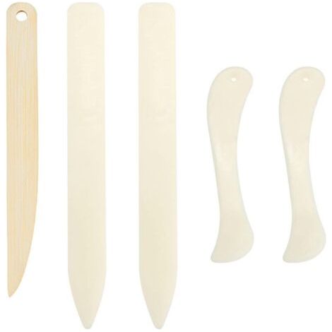 BUNTHAUS 5 Pièces Plioir en Os pour Papier, Plioir Scrapbooking, Plieur à Papier en Os, Pliage Outil À Plier Le Papier, Plieuse À Os Creaser, Pour Plier le Papier de Carte/Lignes de Marquage (1/5)