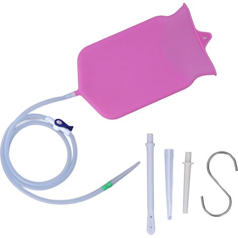 Kit de lavement intestinal en silicone pour nettoyage en profondeur, ensemble combiné de douche anale idéal pour domicile et voyage (1/5)